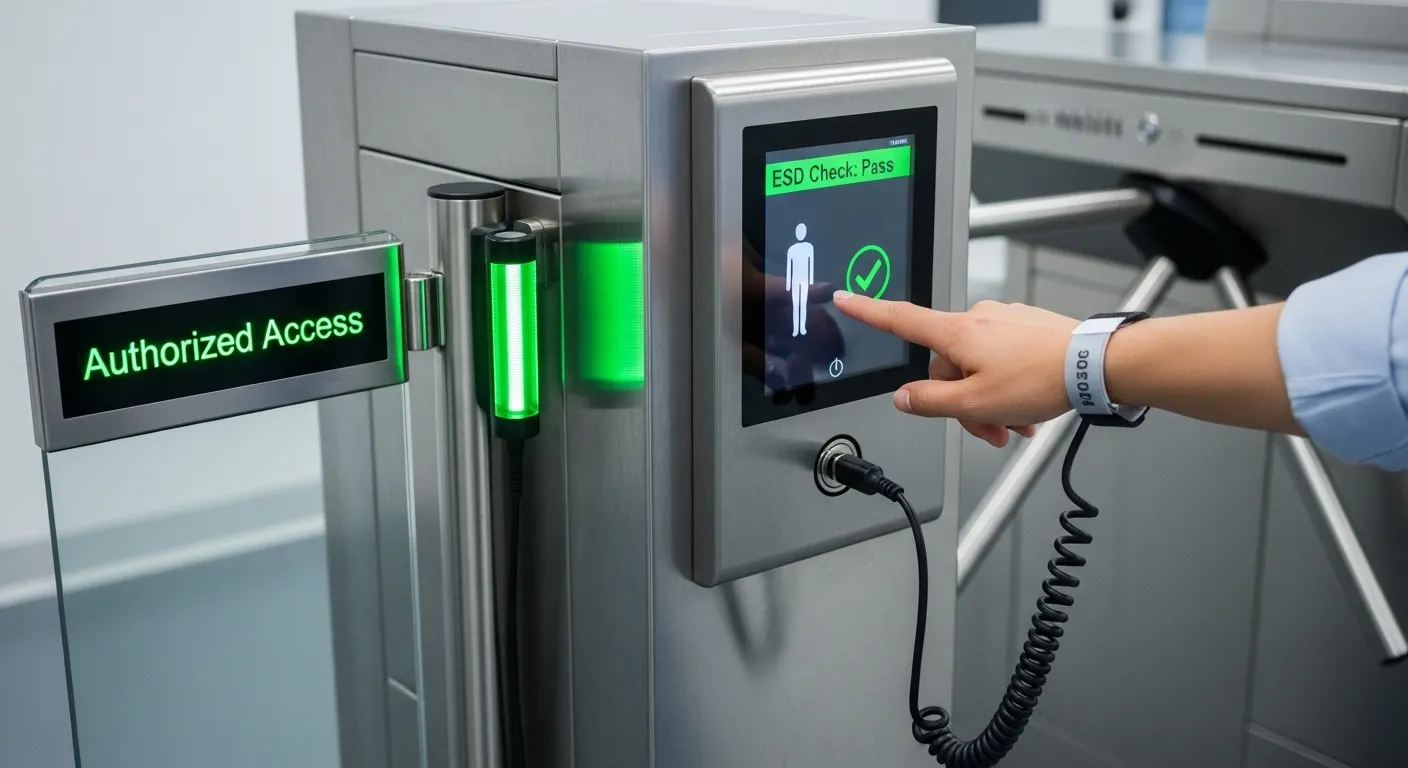Система контроля доступа для обнаружения статического обнаружения ESD