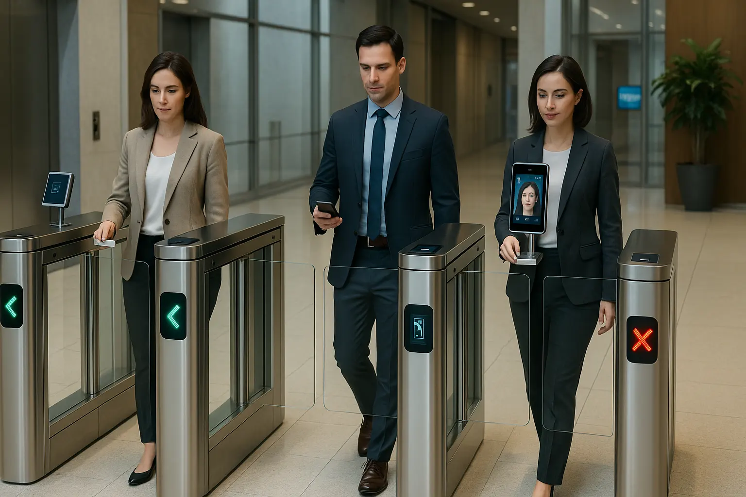 Пешеходный турникет офисного здания