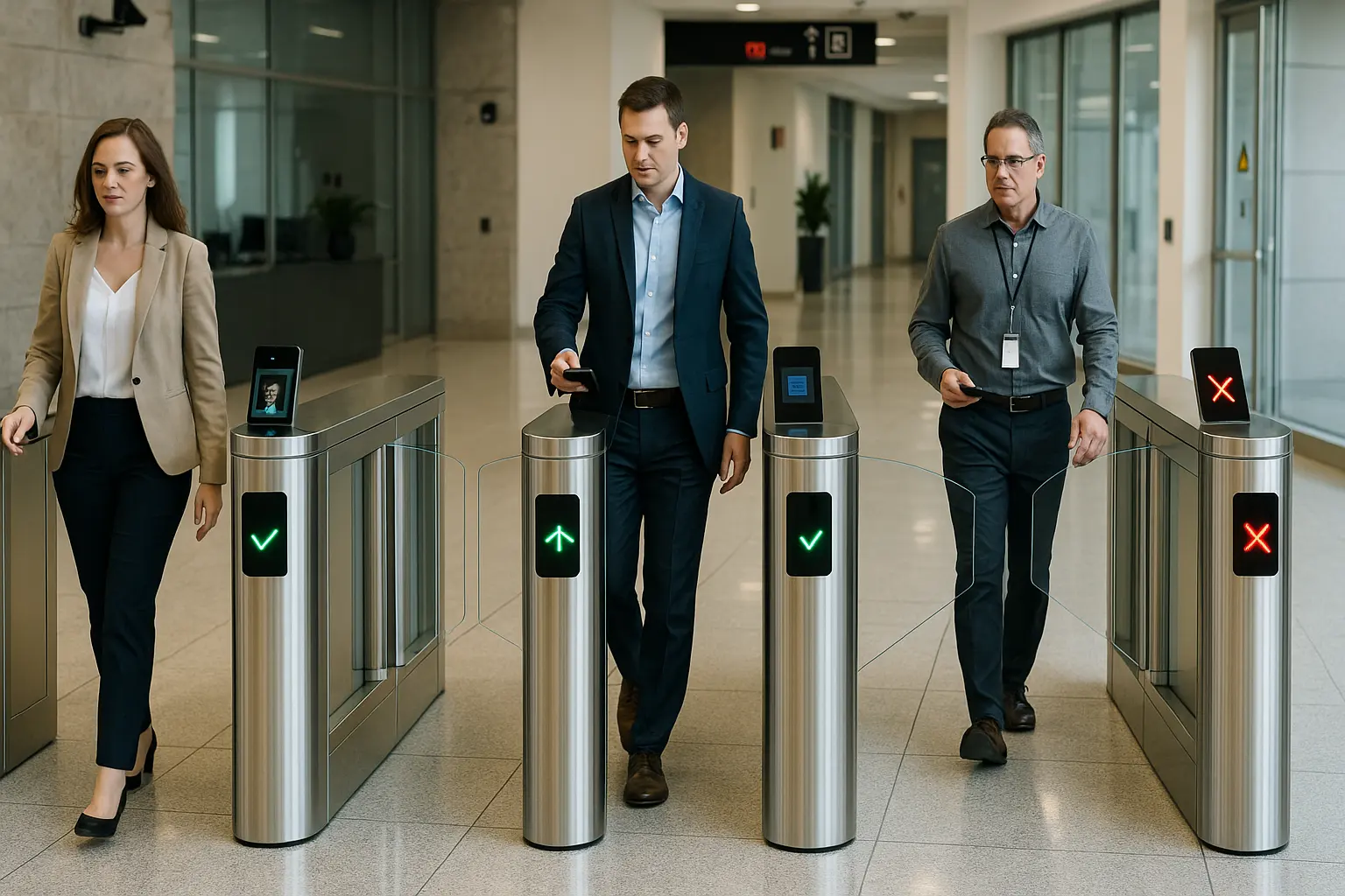 Контроль доступа пешеходов в США через пешеходные ворота