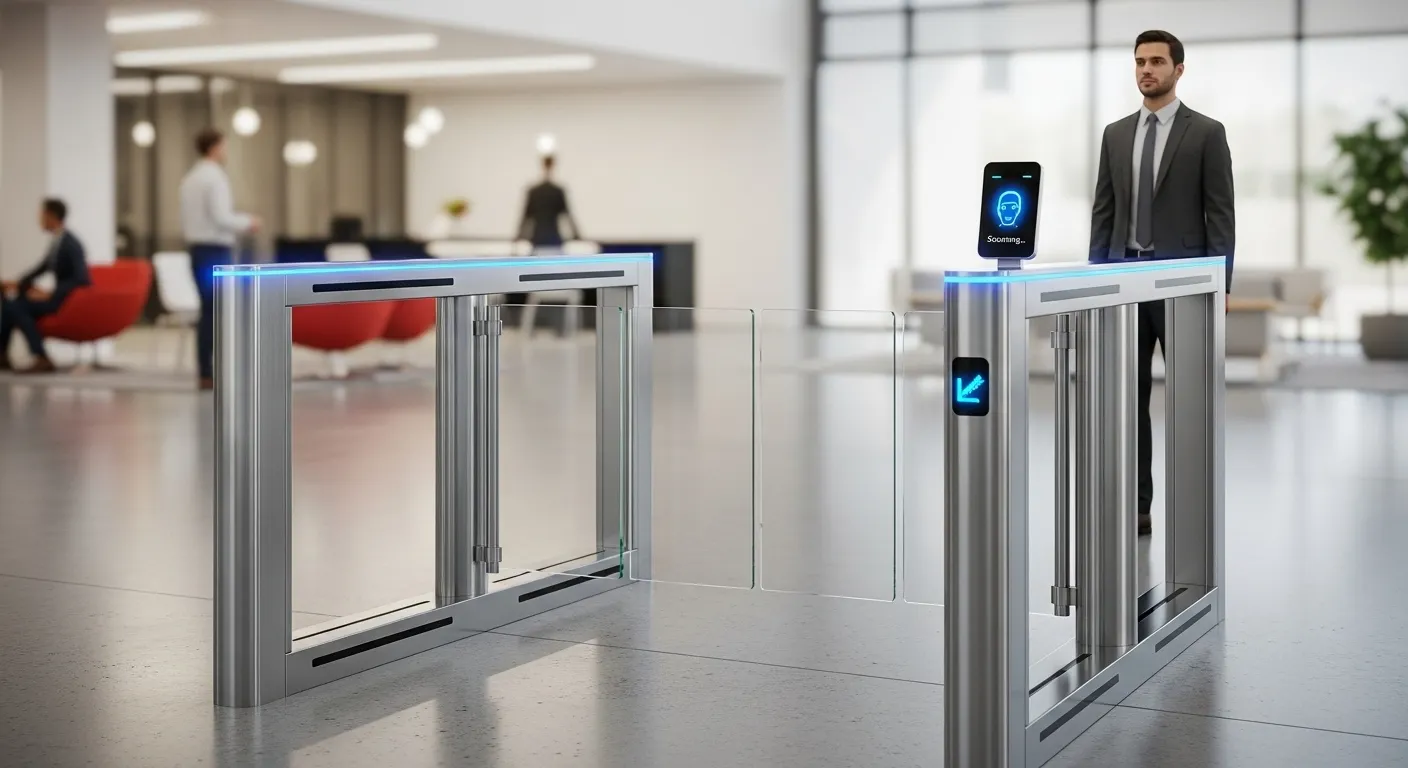 Распашные ворота с распознаванием лиц